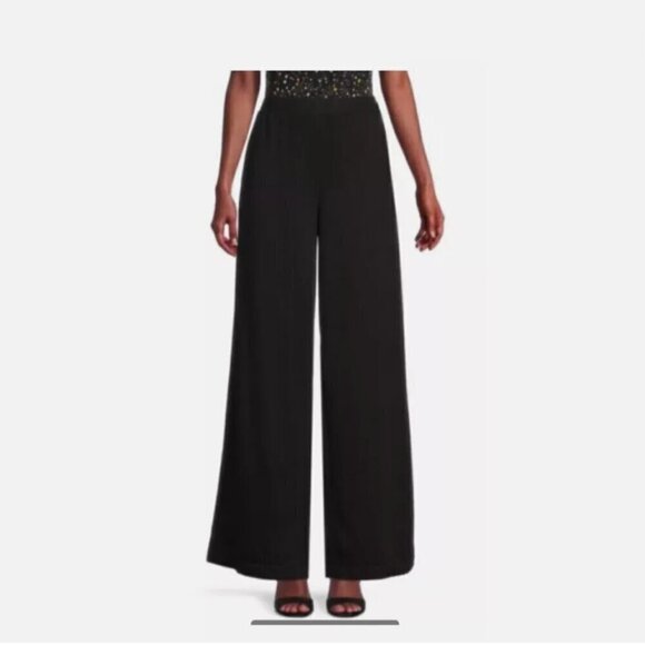 Area Stars Pants - Area Stars Ultra Wide Leg Pant in Black Elastic Waist M NWT